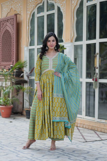 Hetvi Beautiful Pure Cotton Anarkali Suit