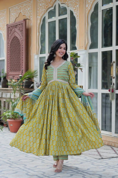 Hetvi Beautiful Pure Cotton Anarkali Suit
