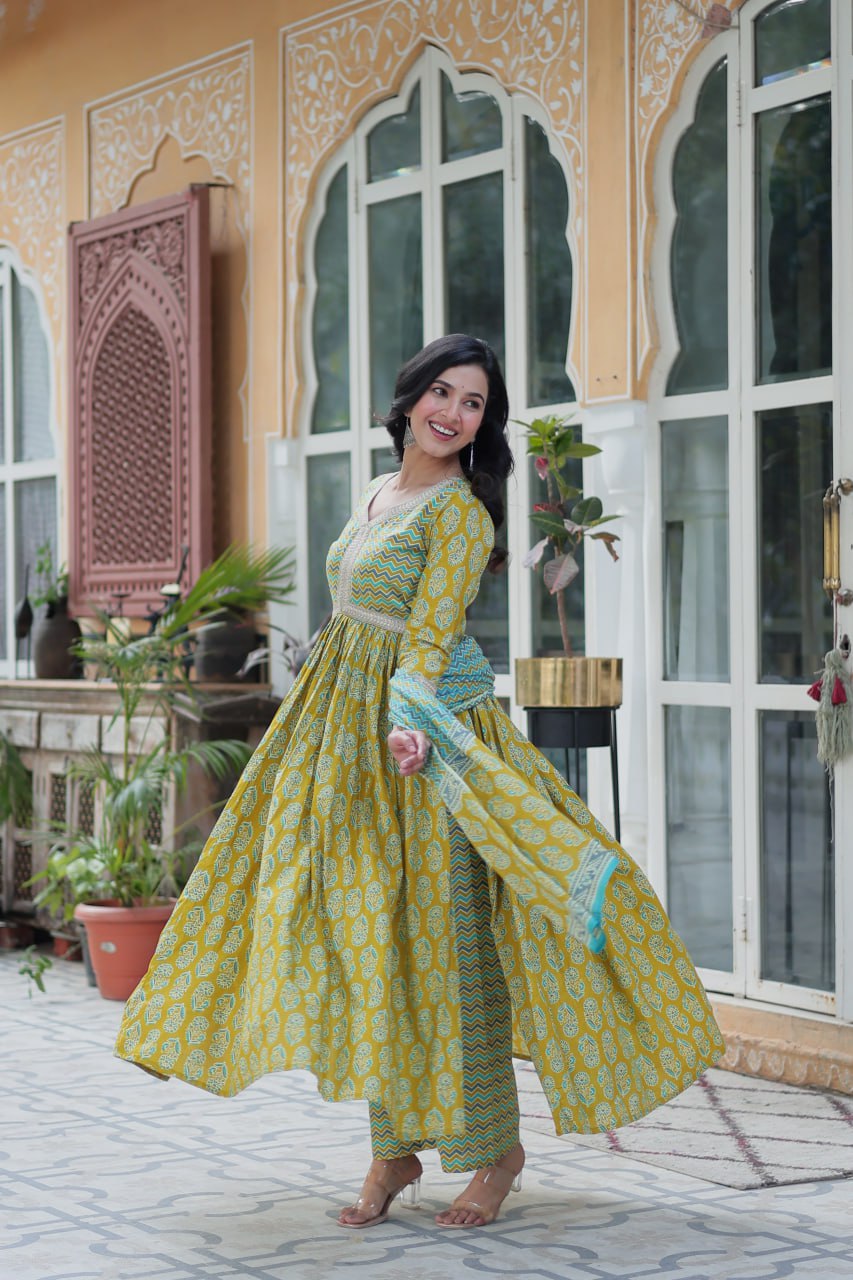 Hetvi Beautiful Pure Cotton Anarkali Suit