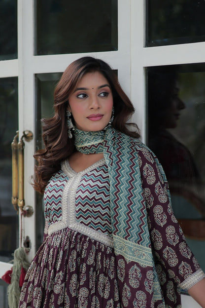 Hetvi Beautiful Pure Cotton Anarkali Suit