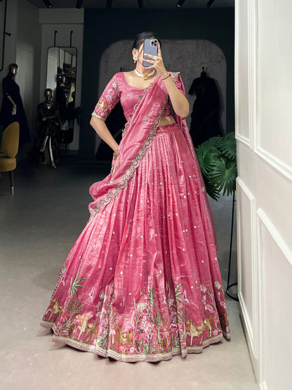 Rashmika Shine Like a Queen In Gold Crush Beauty Lehenga Choli