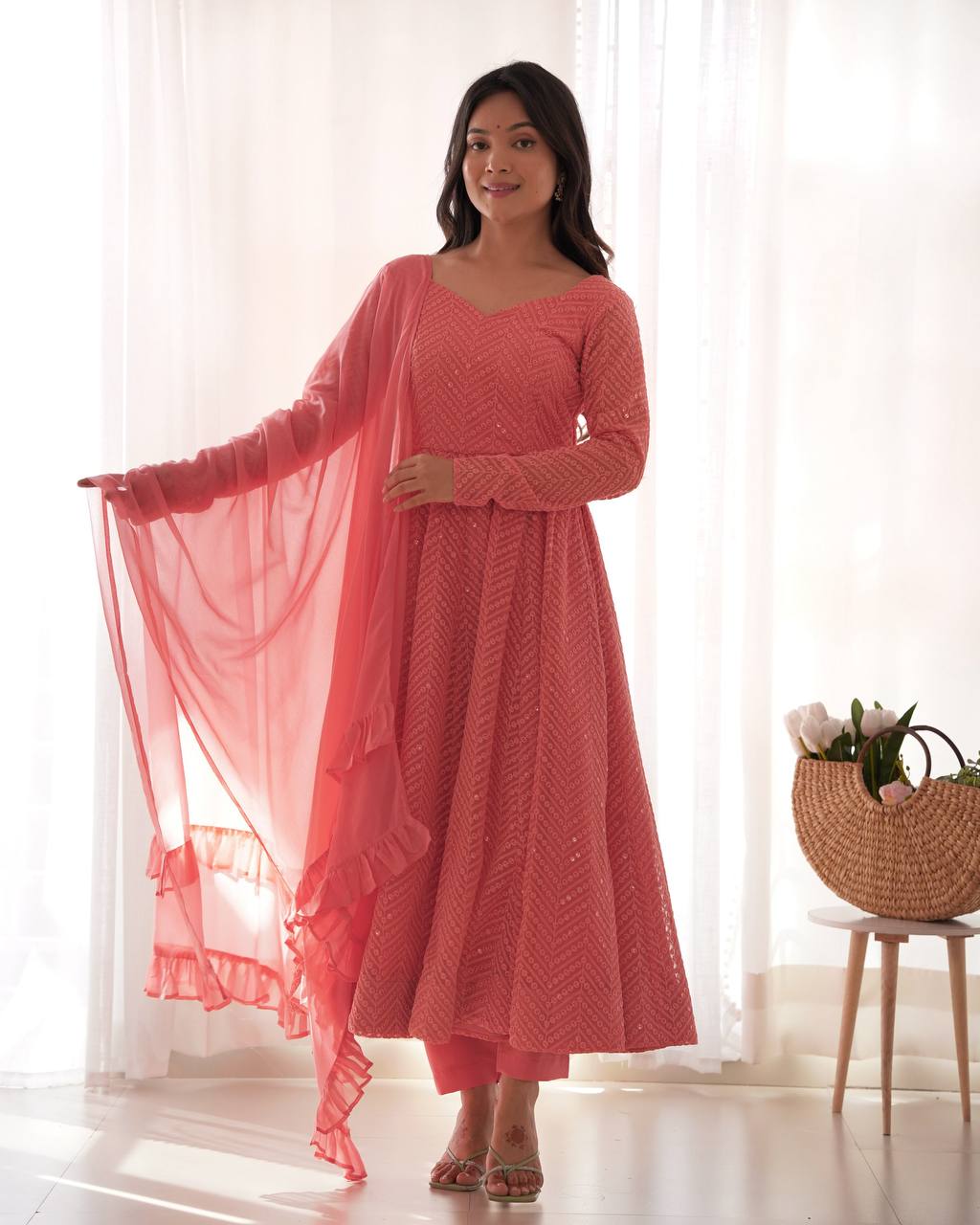Roshni Ruffled Flared Anarkali Set