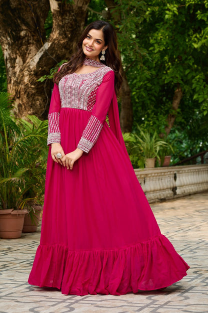 Samara Embroidered Anarkali Gown Set with Dupatta